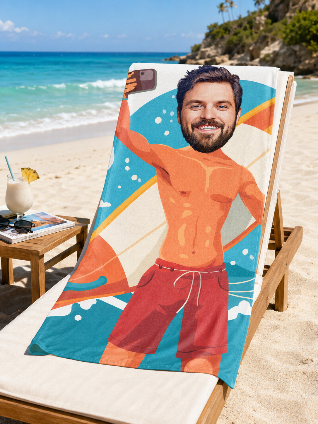 Erkek Selfie Plaj ve Spor Havlusu