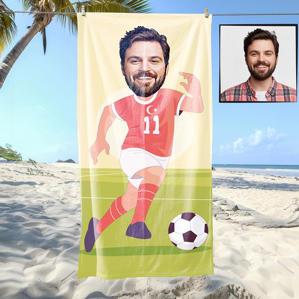 Futbolcu Erkek 2 Plaj ve Spor Havlusu
