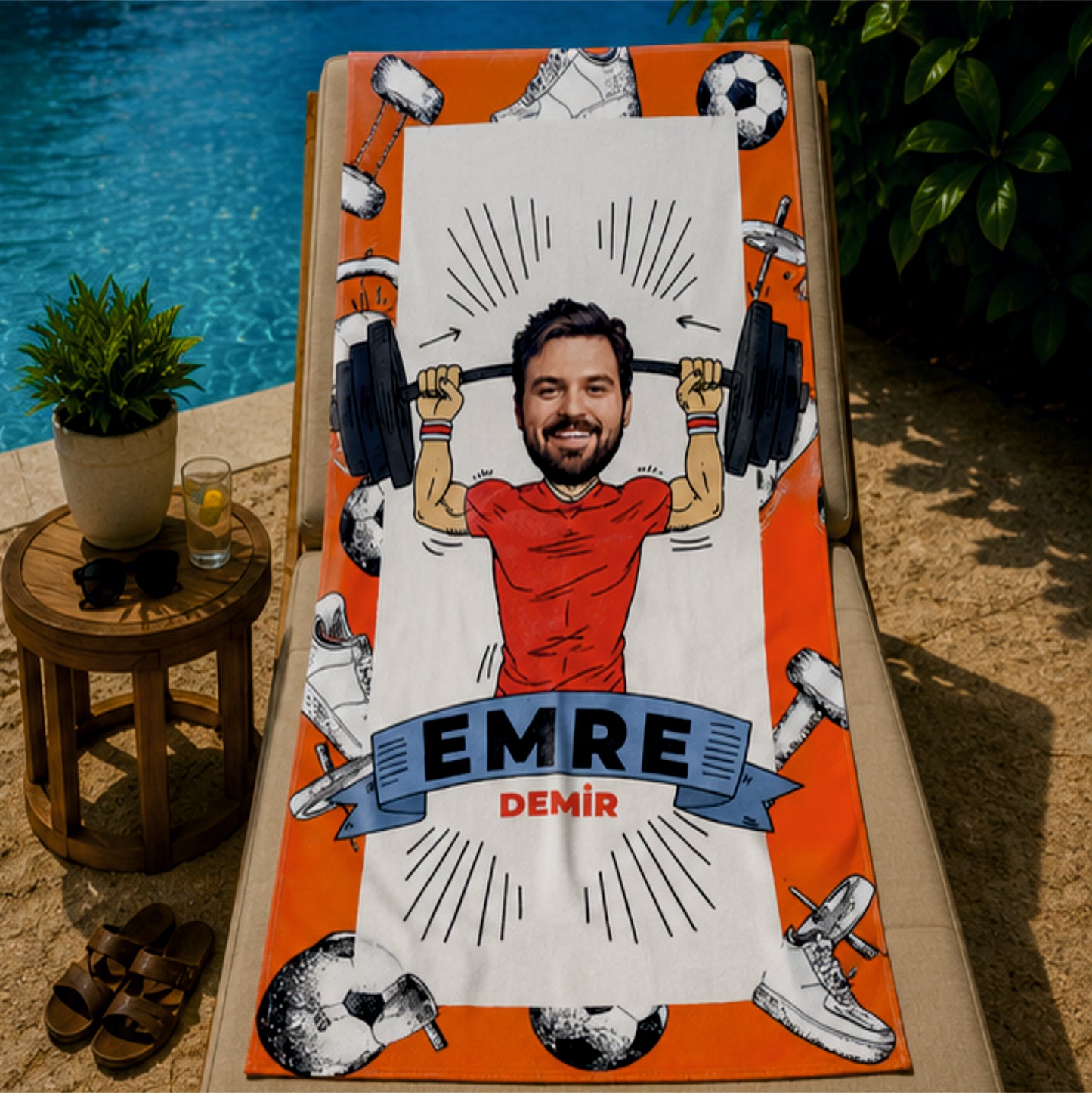 Vücut Geliştirme Erkek Plaj ve Spor Havlusu