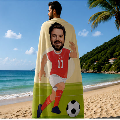 Futbolcu Erkek 2 Plaj ve Spor Havlusu