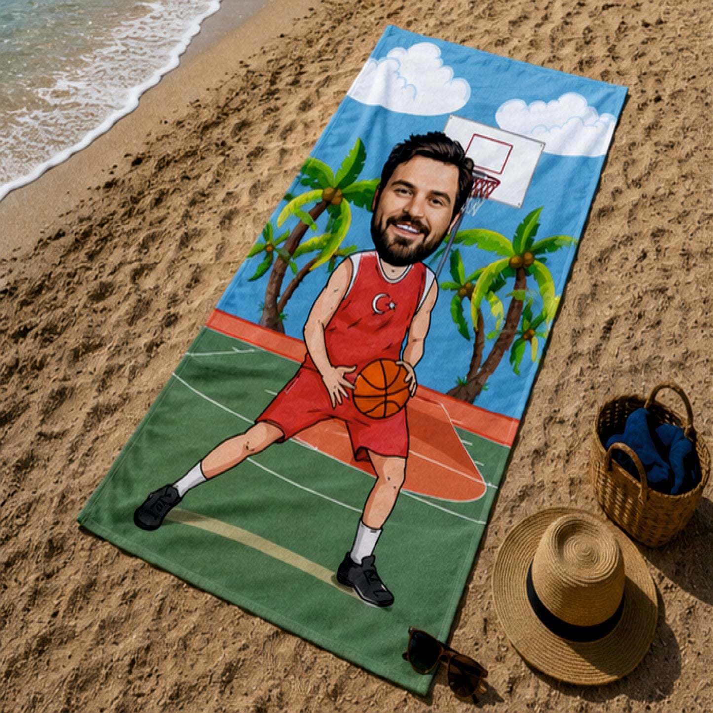 Basketbolcu Erkek Plaj ve Spor Havlusu
