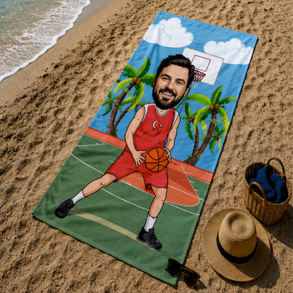 Basketbolcu Erkek Plaj ve Spor Havlusu