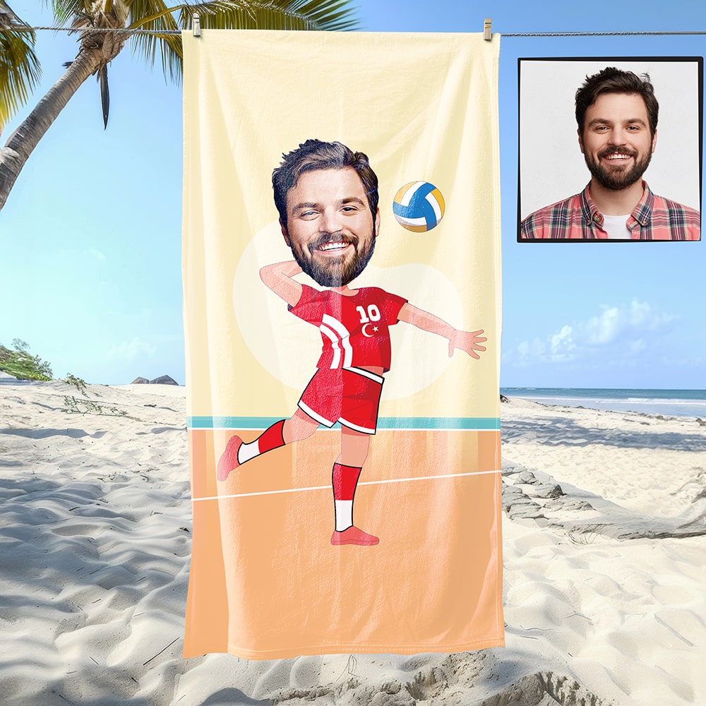 Voleybolcu Erkek Plaj ve Spor Havlusu