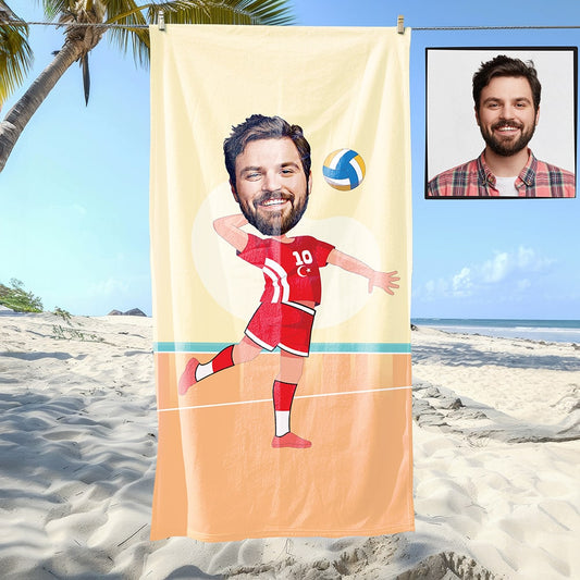 Voleybolcu Erkek Plaj ve Spor Havlusu