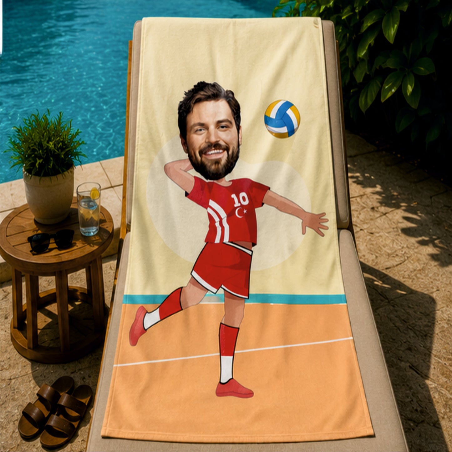 Voleybolcu Erkek Plaj ve Spor Havlusu