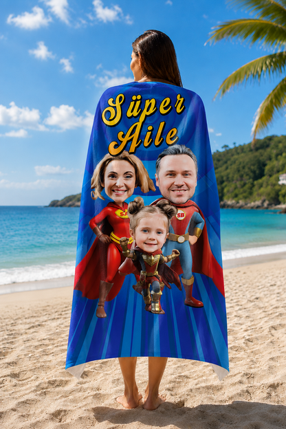 Üç Kişilik Süper Aile Plaj ve Spor Havlusu