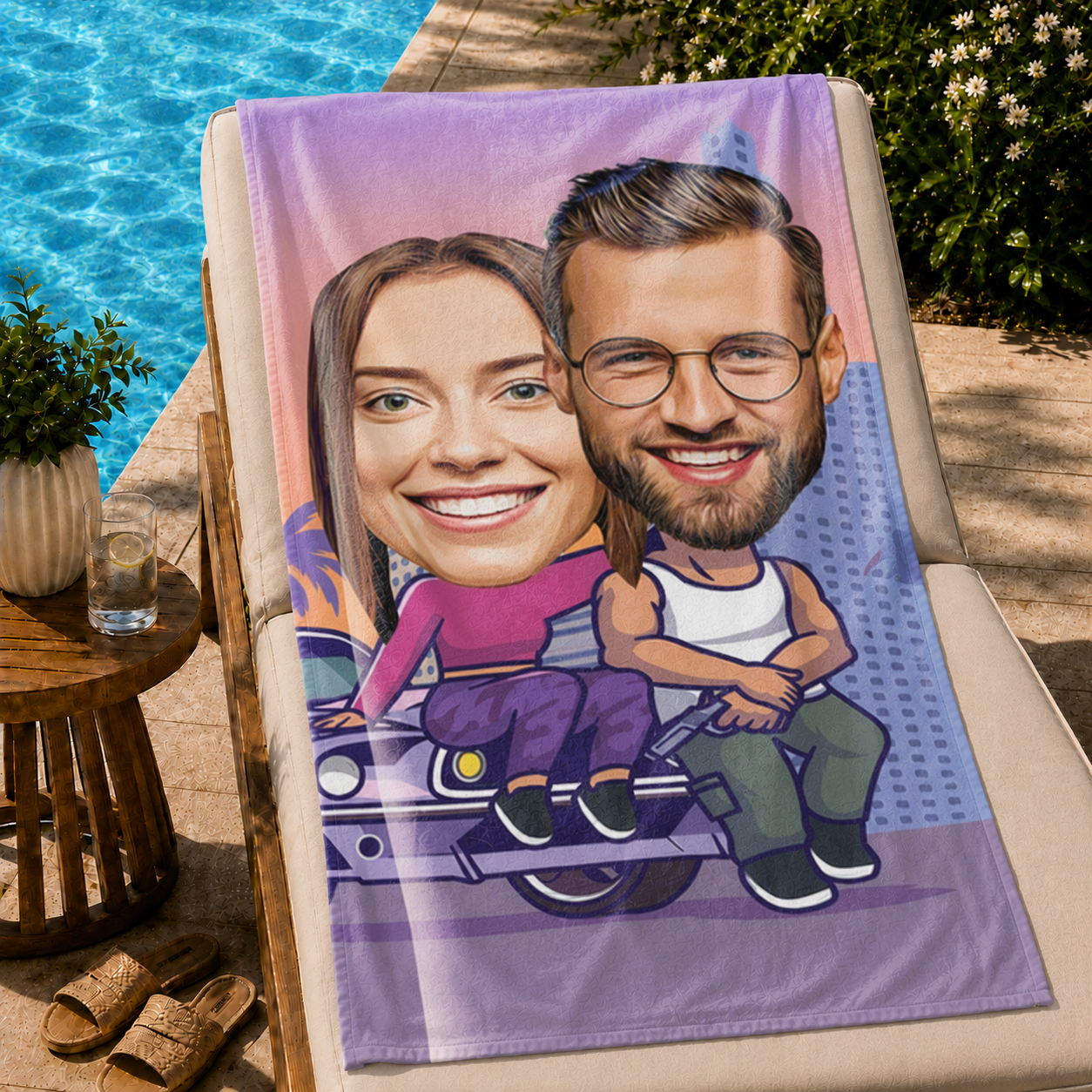 Çift Kişilik Araba Önü Plaj ve Spor Havlusu