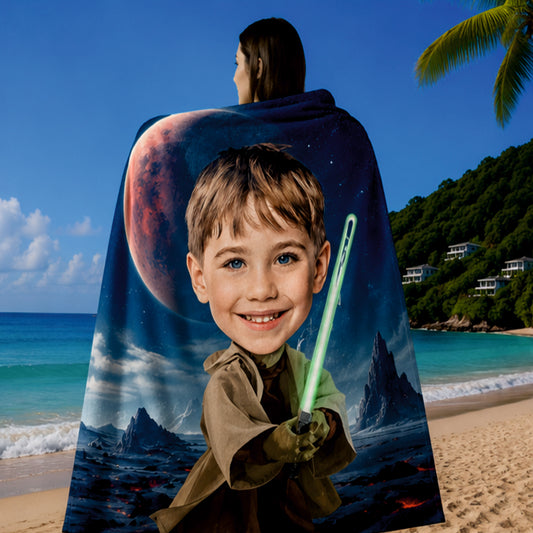 Kişiye Özel Karikatür Fotoğraflı Star Wars Plaj ve Banyo Havlusu 115659