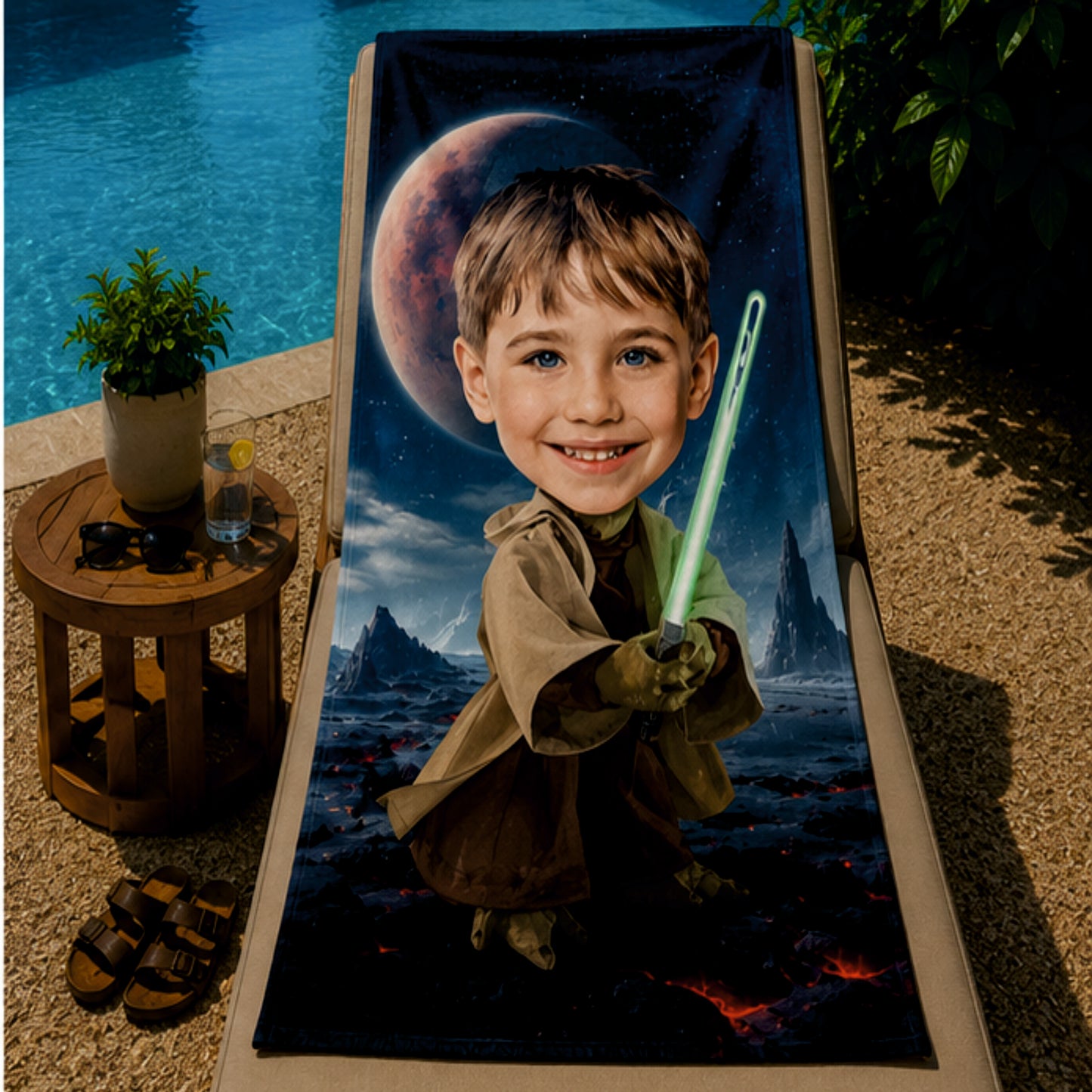 Kişiye Özel Karikatür Fotoğraflı Star Wars Plaj ve Banyo Havlusu 115659