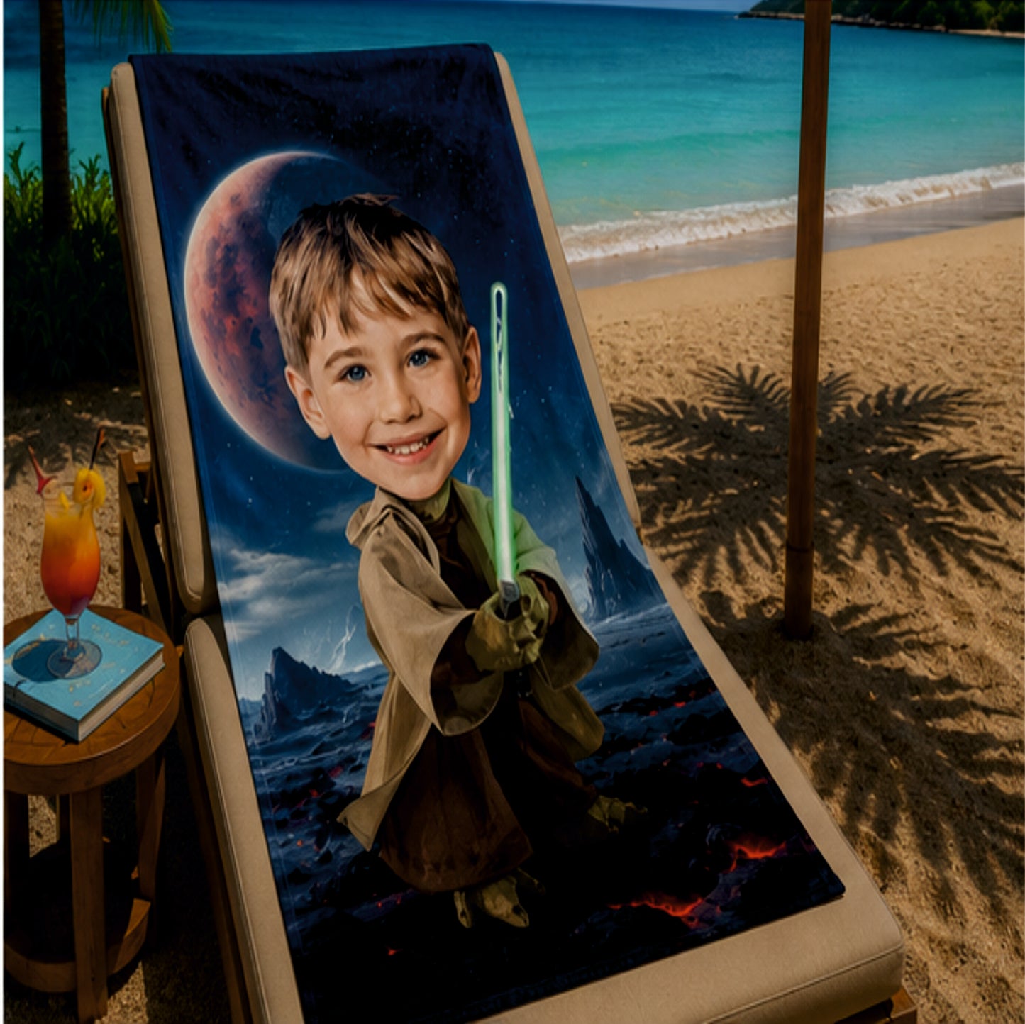 Kişiye Özel Karikatür Fotoğraflı Star Wars Plaj ve Banyo Havlusu 115659