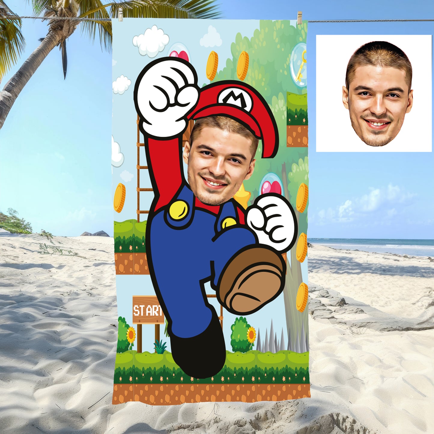 Süper Mario Bebek Plaj ve Banyo Havlusu 115782