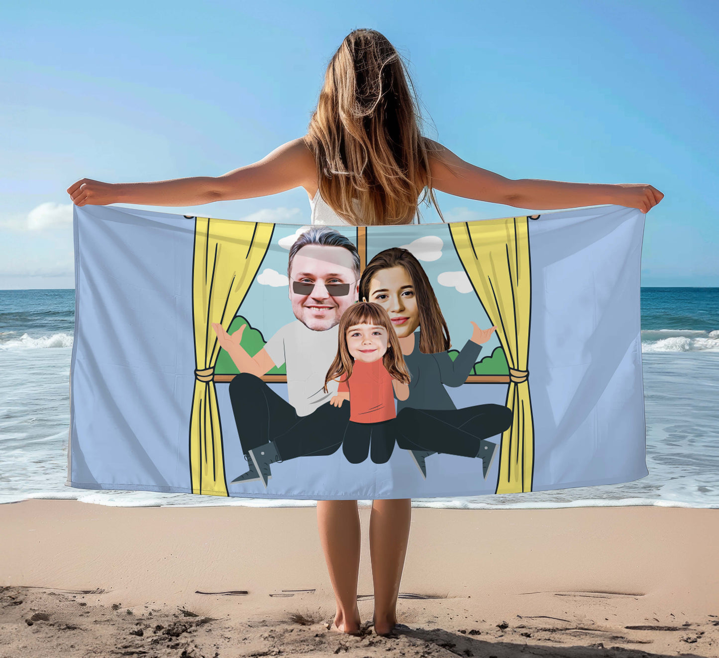 Üç Kişilik Aile Plaj ve Spor Havlusu
