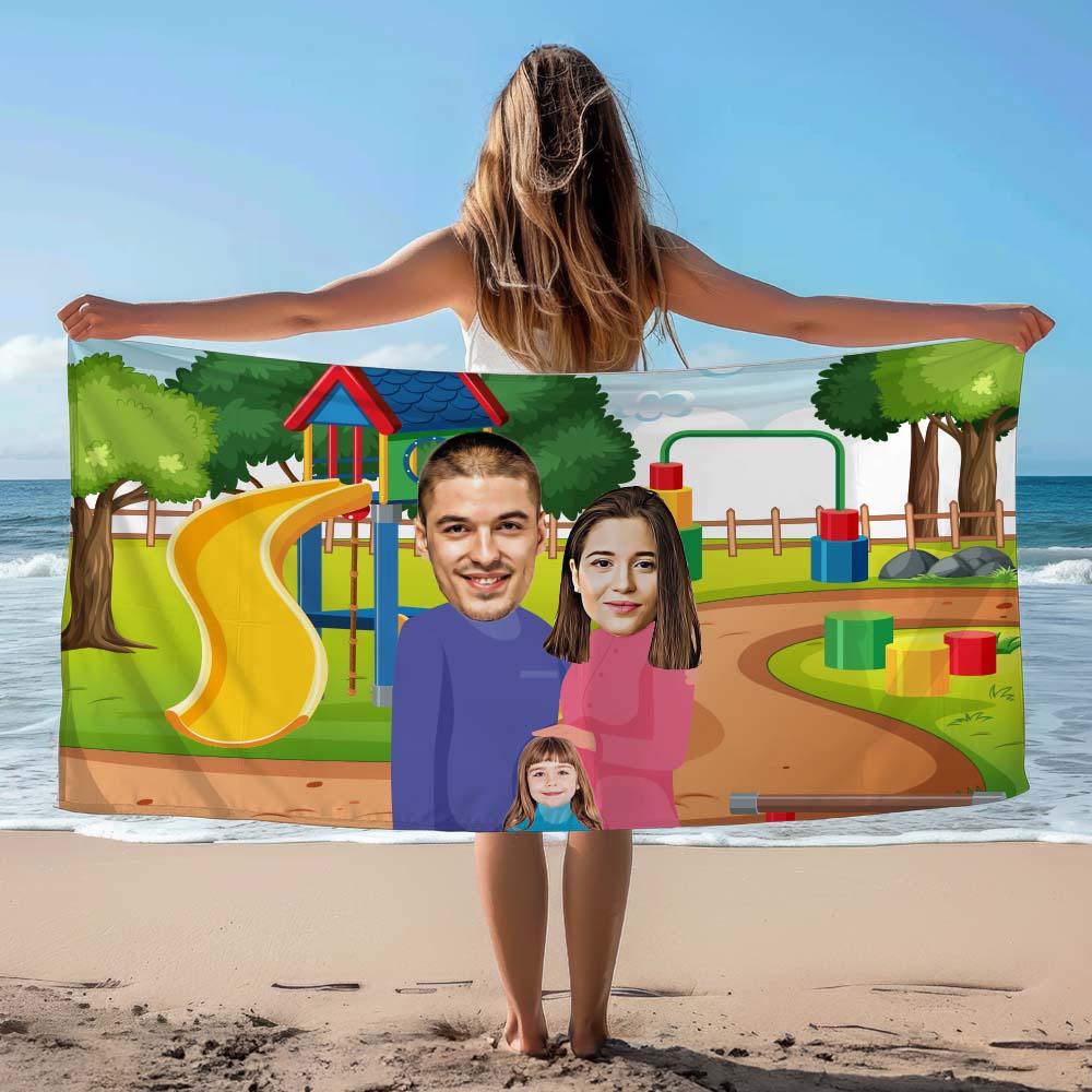 Üç Kişilik Aile Plaj ve Spor Havlusu
