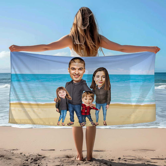 Dört Kişilik Aile Plaj ve Spor Havlusu
