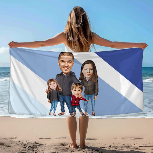 Dört Kişilik Aile Plaj ve Spor Havlusu