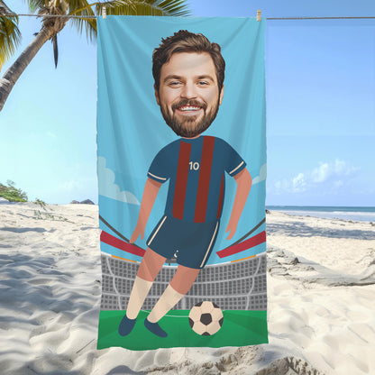 Futbol Erkek Bordo Mavi Plaj ve Spor Havlusu 115985