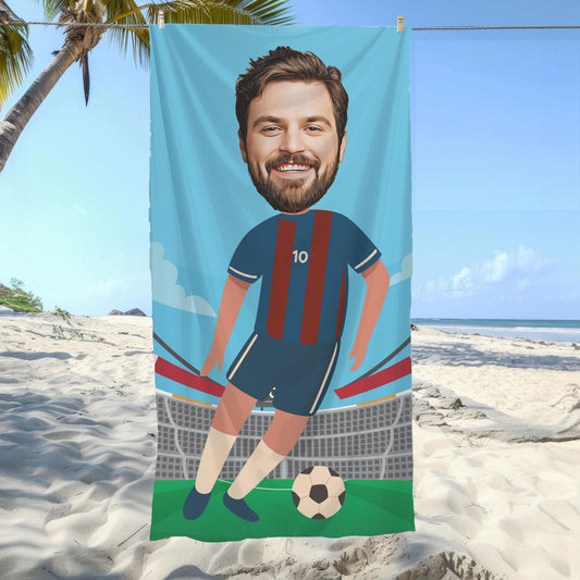 Futbol Erkek Bordo Mavi Plaj ve Spor Havlusu 115985