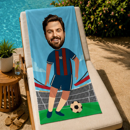 Futbol Erkek Bordo Mavi Plaj ve Spor Havlusu 115985