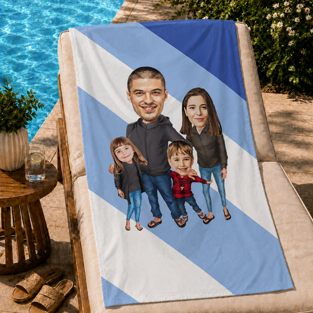 Dört Kişilik Aile Plaj ve Spor Havlusu