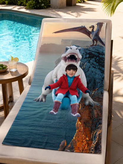 Çocuk Dinazor 3 Plaj ve Spor Havlusu