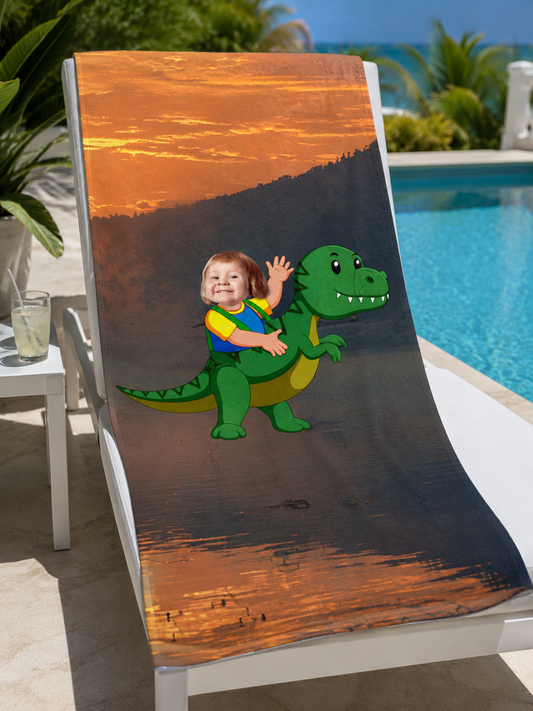 Çocuk Dinazor 4 Plaj ve Spor Havlusu